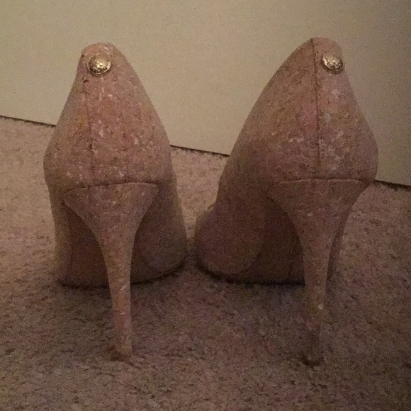 Vince Camuto Cork Peep Toe Pumps - Picture 4 of 5
